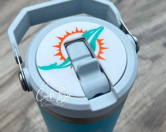 Sports Team Engraved Acrylic Topper, IceFlow Tumbler Accessories, Stanley Toppers Flip Straw, Customized Toppers