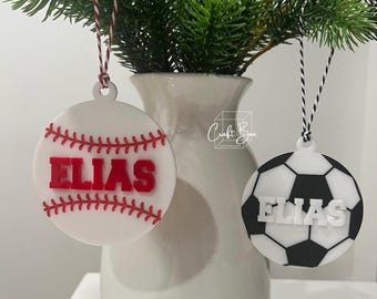 Personalized Sports Christmas Ornament: Engraved Team Keepsake