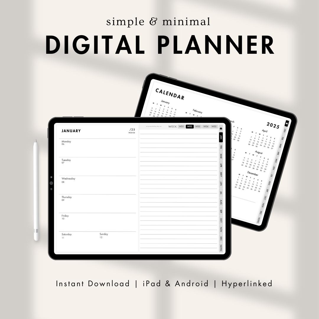 Digital Weekly Planner 2025, Landscape Digital Planner, iPad 365 Day ...