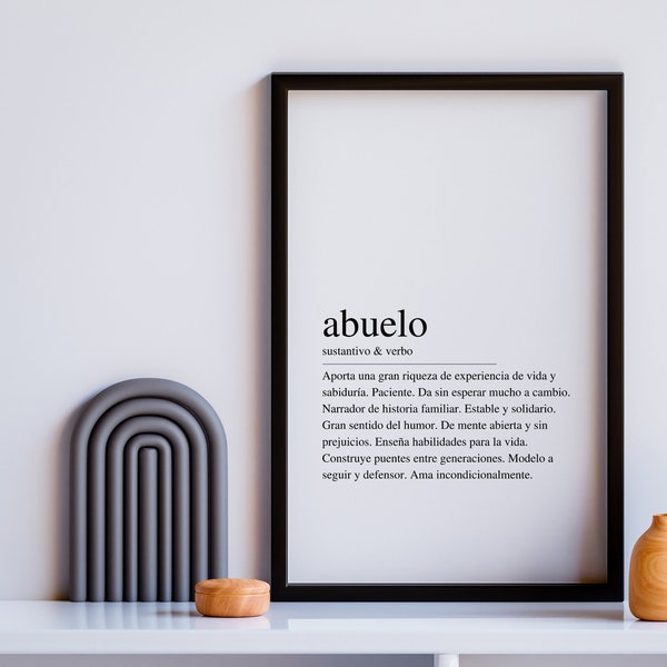 Abuelo Regalo | Spanish Print | Father's Day Gift | Christmas Gift | Framed Print | Digital Print | Wall Decoration | Birthday Gift