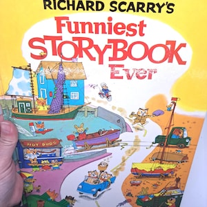 1972 Richard Scarry&#39;s Funniest Storybook Ever | Large Oversized Book by Random House | Picture Book | Early Reader | Vintage Children&#39;s Book