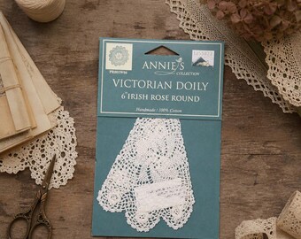 Handmade Victorian Lace Doily | Intricate Irish Rose Crochet | Elegant 6‑Inch Cotton Accent | Vintage‑Style Table Decor | White Round