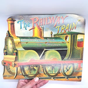 Vintage The Railway Train Children’s Holiday Picture Book – Shaped Locomotive Cover – Illustrated Collectible 1992