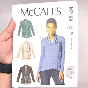 McCalls 7199 Sewing Pattern: Misses&#39; Unlined Jacket, Size 8-14