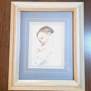 Vintage Bessie Pease Gutmann Framed Print: Sleeping Baby Nursery Decor (11x13 Frame)