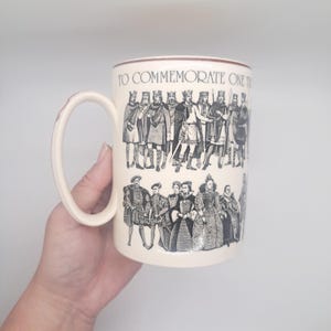 Vintage English Monarchy Commemorative Mug 973-1973 – Historical Kings and Queens Design