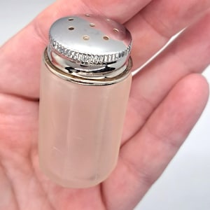 Vintage Mini Frosted Glass Salt or Pepper Shaker: Metal Lid Replacement