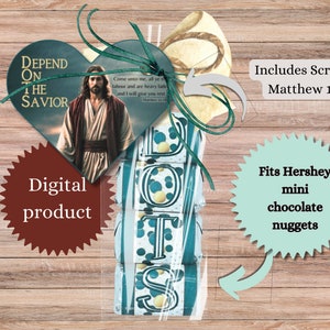 Depend On The Savior | Baptism Favor | Baptism Party | Girls Camp | Religious Gift | Scripture Print|Bible Print|Missionary Gift|LDS Primary