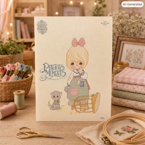 Precious Moments The Lord Giveth Cross‑Stitch Pattern | Collectible Craft Pattern Sheet PM‑20 | Sentimental Nursery | Religious Gift