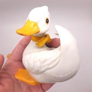 Vintage Hand Painted Ceramic Ducks White Ceramic Ducks