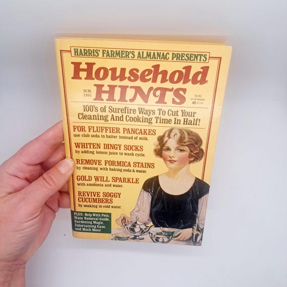 1991 Household Hints Booklet • Harris Farmer’s Almanac Summer Edition • Vintage Cleaning & Cooking Tips Guide • Collectible 90s Ephemera
