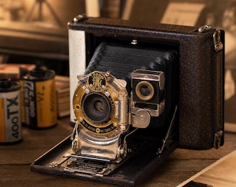 Vintage Eastman Kodak Folding Camera • Antique EKC Bellows Camera • Early 1900s Kodak Film Camera •Retro Photography Decor•Collector Display