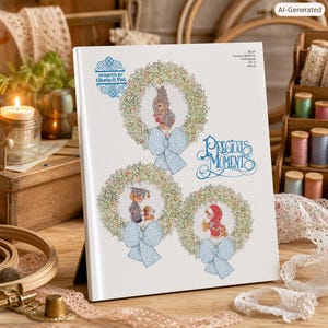 Precious Moments in Miniature Cross‑Stitch Pattern Book | Vintage Craft Designs | Collectible Needlework Booklet Vol. 4 PM-32
