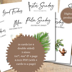 Digitale Oster Tagebuch Karten | | Ostern Dekor | Karwoche | Ostergeschenk | Oster-Storykarten | SonntagsschuleDruck|Schriftkarten|Missionar
