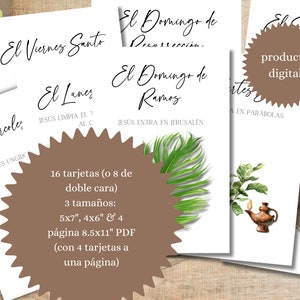 Spanische Digitale Digitale Osterkarten | Karwoche | Ostergeschenk | Servierendes Geschenk | Oster-Story-Karten | Sonntagsschule Druck |Bibelkarten