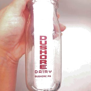 Vintage Dushore Dairy Glass Milk Bottle – 5 1/2&quot; Collectible Glassware from Dushore, PA
