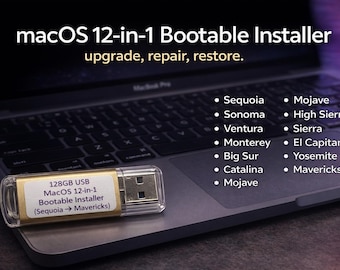 Programme d'installation USB 12-en-1 amorçable de 128 Go pour MacOS, comprend les 12 MacOS, Apple Mac OS