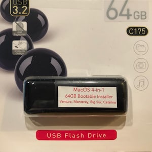 MacOS 4-in-1 (Ventura, Monterey, Big Sur, and Catalina) all on a Bootable 64GB USB installer