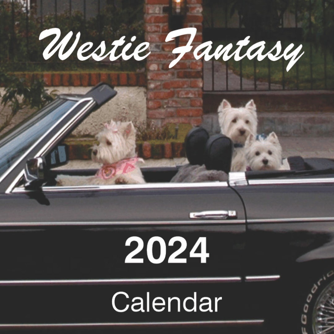 Westie 2024 12x24 Calendar With Westies Engaged in Unusual Activities