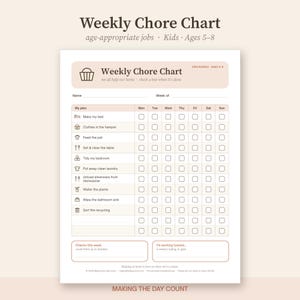 Tabla de tareas imprimible para niños de 5 a 8 años, tabla de rutinas infantiles, lista de verificación para la mañana después de la escuela y la hora de acostarse, horario visual, descarga instantánea. imagen 2