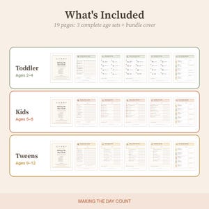 Printable Chore Chart Bundle Ages 2-12, Family Chore Chart Toddler Kids Tween, Visual Schedule, Morning Bedtime Routine Charts image 4