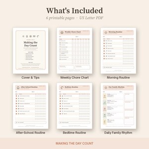 Tabla de tareas imprimible para niños de 5 a 8 años, tabla de rutinas infantiles, lista de verificación para la mañana después de la escuela y la hora de acostarse, horario visual, descarga instantánea. imagen 4