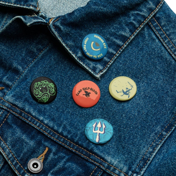 Percy Jackson Pin Collection: Mythical Heroes Set for Demigod Enthusiasts - Greek Mythology - Camp half blood - Medusa - Trident - Cyclops