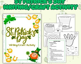 Actividad de escritura para el Día de San Patricio para niños / Aula Actividad de escritura para el Día de San Patricio / Manualidad para el Día de San Patricio para niños