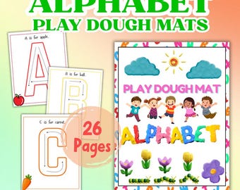 Alphabet Play Dough Mats Printable – A to Z Letter Tracing, Fine Motor Preschool Activities & Playdough Letter Practice
