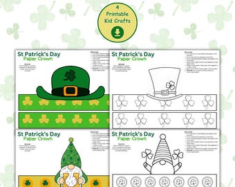 Manualidad de corona para el Día de San Patricio / Manualidad para niños para el Día de San Patricio / Diversión para niños en el Día de San Patricio / Manualidad para niños en el Día de San Patricio