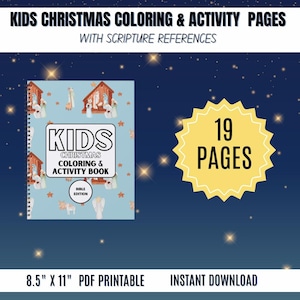 Nativity Christmas Coloring & Activity Book for Kids | Christian Christmas Coloring Book for Kids | Nativity Story Coloring Pages for Kids