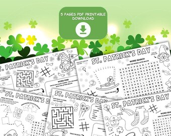 St. Patrick's Day Placemat for Kids | Kids St. Patrick's Day Activity | St. Patrick's Day Coloring for Kids | St. Patrick's Day