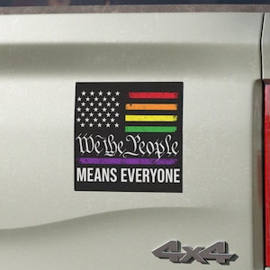 We The People Car Magnet: LGBTQ+ Pride, Equality & Patriotic Decor