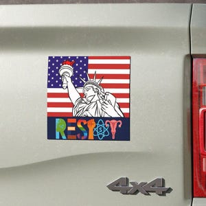 RESIST Magnet Statue of Liberty Magnet Protest Magnet Resist Car Magnet Political Bumper Magnet Activist Gift Pro-Democracy Gift USA Flag