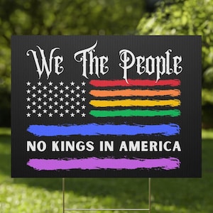 No Kings in America Flag, Resist Fascism Yard Sign, Anti Trump Political Statement, Social Justice, Activist, Hate Has No Home Here, Protest