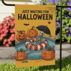Halloween Garden Flag: Funny Spooky Season Outdoor Decor