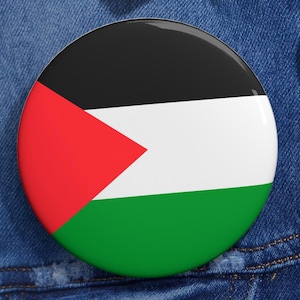 Pin de la bandera palestina: Botón redondo &quot;Palestina Libre&quot; - Accesorio activista