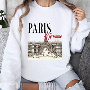 Paris Jetaime Sweatshirt | France Trip | Eiffel Tower Sweater | French Crewneck | Parisienne Sweatshirt | Destination Gift | french Crewneck