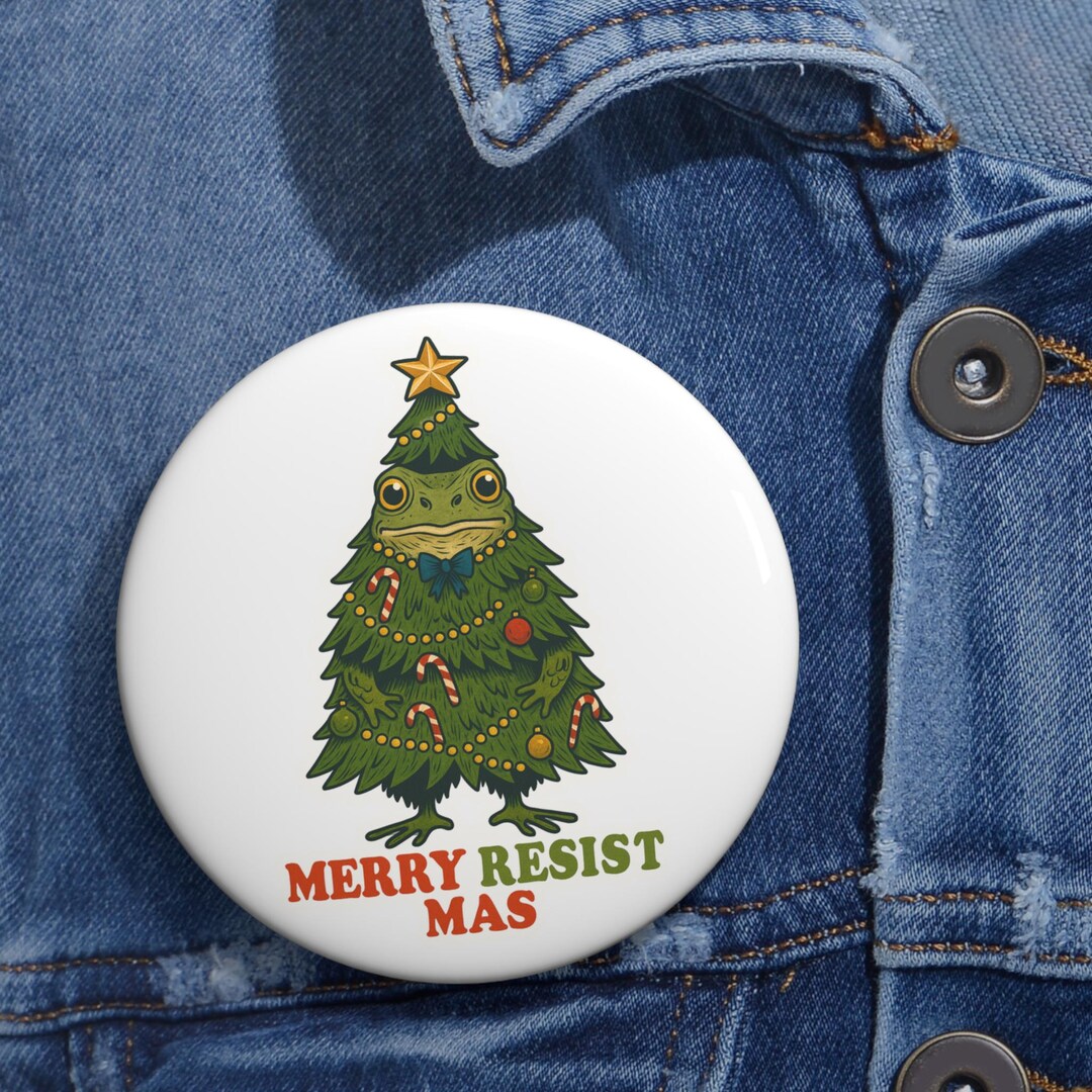 Resistmas Rabbit Merry Resistmas Pin Button, Activist Holiday Badge - Etsy UK