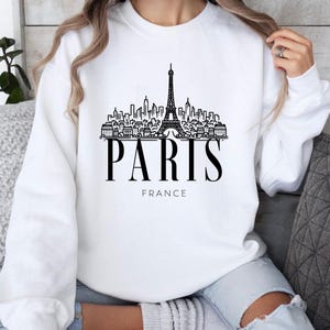 Paris France Sweatshirt, French Sweatshirt, Trendy Athletic Crewneck, Varsity College Crewneck, Minimalist French Sweater, Parisian Sweater