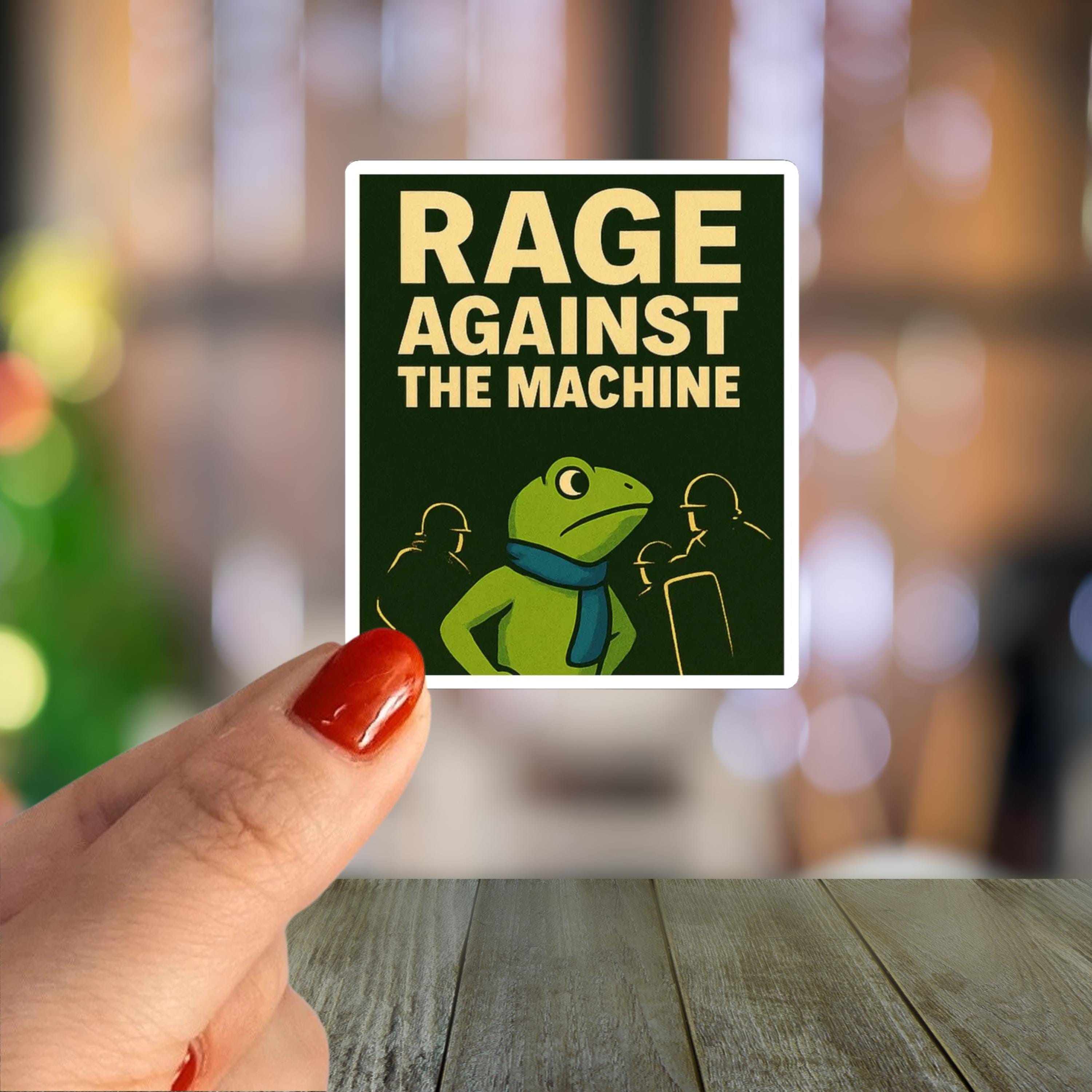 Rage Against the Machine Frog Sticker - Portland Resist Anti ICE