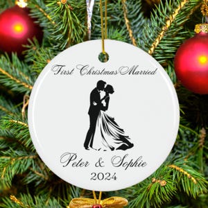 thumbnail image 2 of First Christmas Together Ornament • Clear Acrylic Ornament • Newlywed 2 of 14