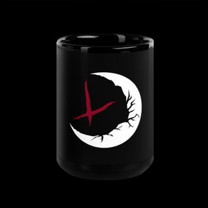 Lunar Demise glanzende zwarte mok