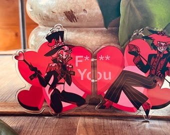 と*様 Hazbinhotel Alastor Valentine's Keyc Hazbin Hotel Valentine's Ship Keychains (READ DESCRIPTION