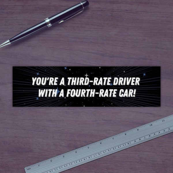 Hows my driving funny bumper sticker Handmade Third rate driver with a forth rate car waterproof vinyl car decal Aggressive anime character