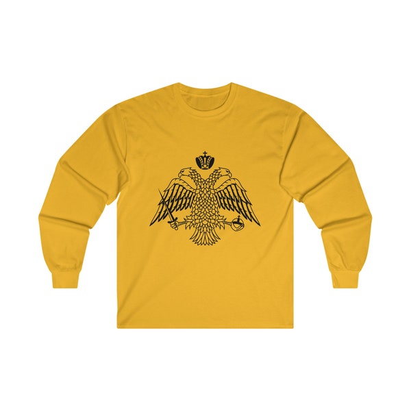 Byzantine Christian Double-Headed Eagle Cotton Long Sleeve Shirt