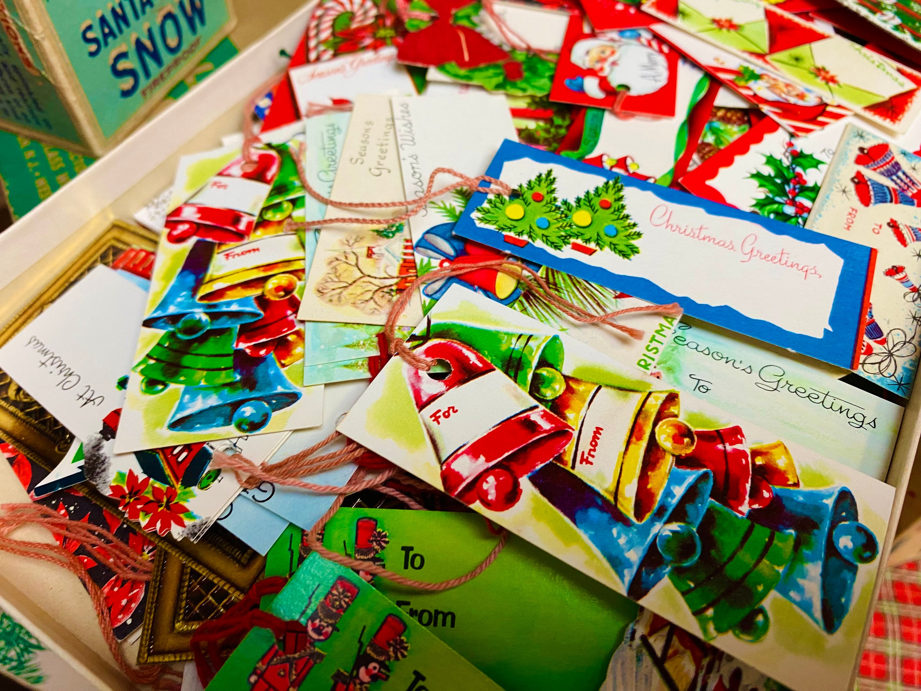 Vintage 1950s Christmas Gift Tags Labels,