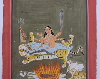 Goddess Kali Slaying Demon