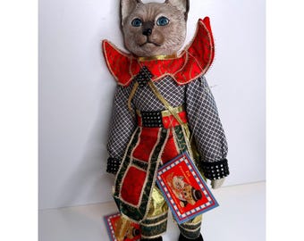 Vintage 1980s Elizabeth Brownd Framed Cat Print – Stunning Gold