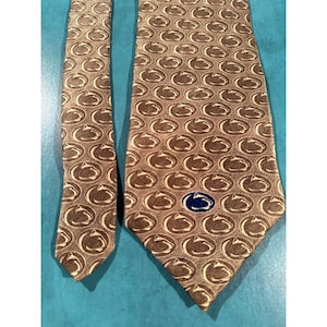 Penn State Nittany Lions RM Sports 100% Silk Tie Made in USA – Tonal Logo – 2000 Ralph Marlin